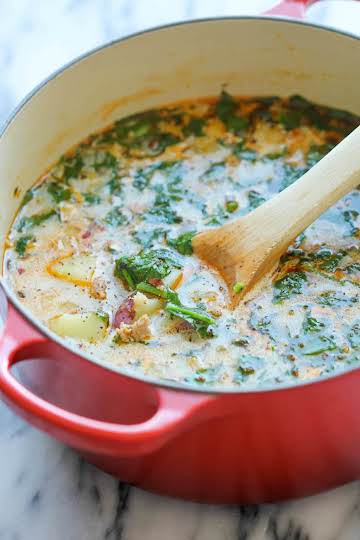 Sausage, Potato and Spinach Soup