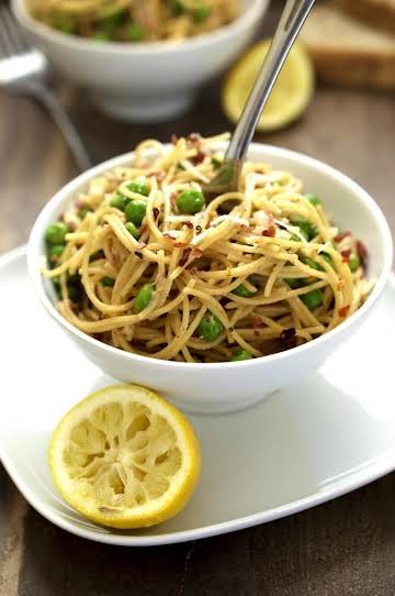 Lighter Pea Carbonara