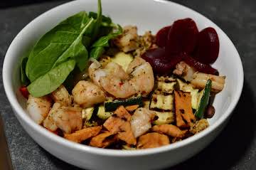Shrimp and veggie bowl (or burrito)